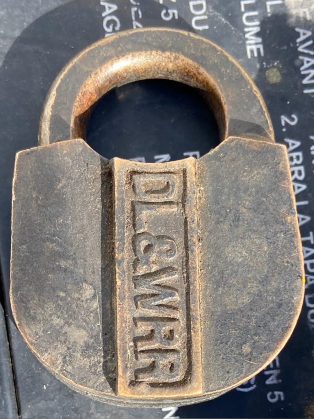 Vintage-Style Brown Metal Padlock (brass railroad) Pennsylvania .